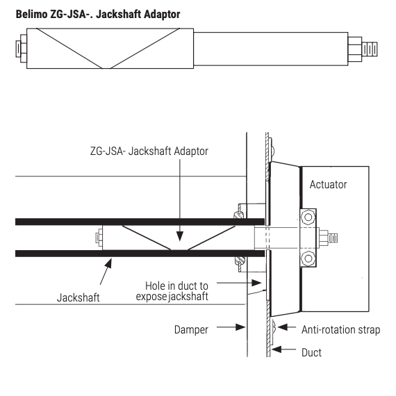 Belimo zg jsa jackshaft adaptor