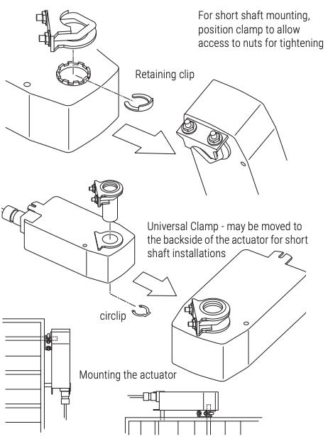 Universal mounting clamp reversal
